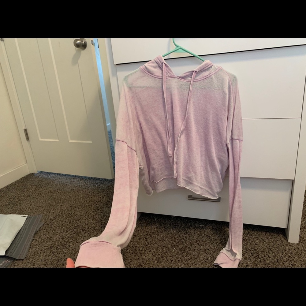 Workout crop top sweatshirt